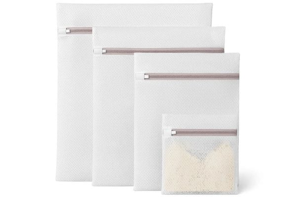 10 Durable Fine Mesh Washing Bags Pack For Delicate Clothing Travel Storage Organizer Net Pouch Zipper Closure White
