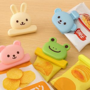 Cute Animal Plastic Snack Bag Clips Assorted Colors Cartoon Food Sealing Clamps For Kitchen Party Favor Favors