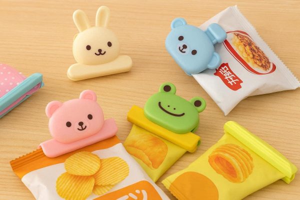 Cute Animal Plastic Snack Bag Clips Assorted Colors Cartoon Food Sealing Clamps For Kitchen Party Favor Favors