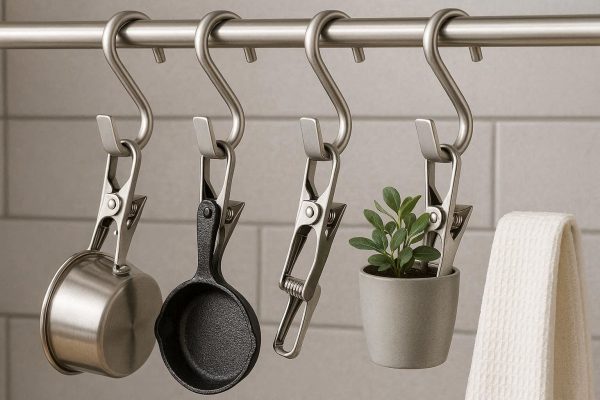 Stainless Steel S Hooks Heavy Duty Metal Hanging Clamps For Kitchen Pot Pan Plant Towel Closet Clothes
