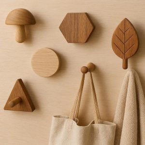 Creative Wooden Wall Hooks Decorative Single Organizer Pegs For Hanging Coats Hats Bags Towels Entryway Bedroom