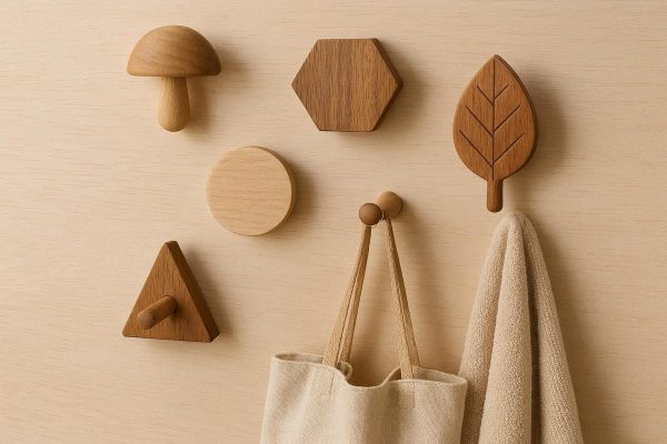 Creative Wooden Wall Hooks Decorative Single Organizer Pegs For Hanging Coats Hats Bags Towels Entryway Bedroom
